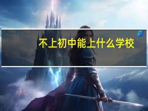 不上初中能上什么学校