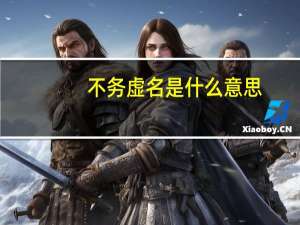 不务虚名是什么意思