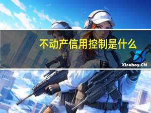 不动产信用控制是什么