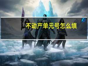 不动产单元号怎么填