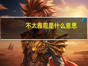 不太雅观是什么意思