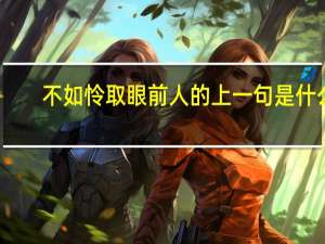 不如怜取眼前人的上一句是什么
