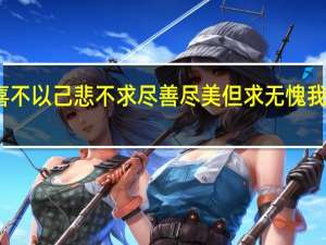 不已物喜不以己悲不求尽善尽美但求无愧我心是什么意思