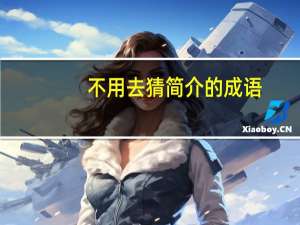不用去猜简介的成语（不用去猜简介）