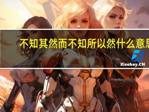 不知其然而不知所以然什么意思