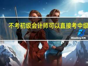 不考初级会计师可以直接考中级吗