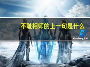 不耻相师的上一句是什么