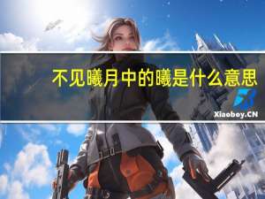 不见曦月中的曦是什么意思