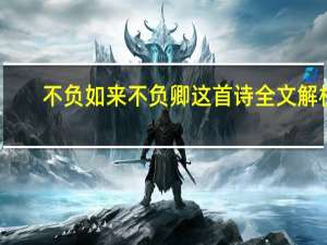 不负如来不负卿这首诗全文解析（不负如来不负卿含义）