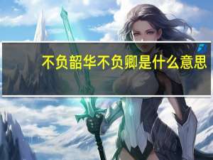 不负韶华不负卿是什么意思