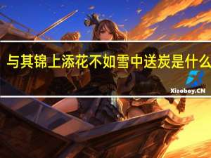 与其锦上添花不如雪中送炭是什么意思（雪中送炭是什么意思）