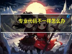 专业代码不一样怎么办