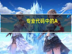 专业代码中的A