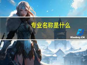 专业名称是什么