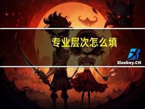 专业层次怎么填