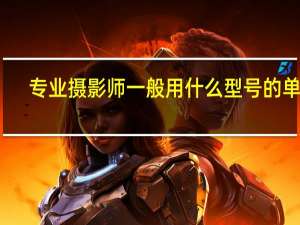 专业摄影师一般用什么型号的单反