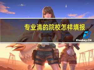 专业清的院校怎样填报