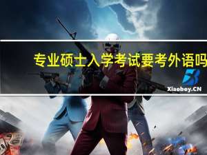 专业硕士入学考试要考外语吗