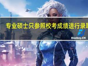 专业硕士只参照校考成绩进行录取吗