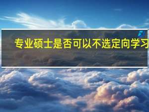 专业硕士是否可以不选定向学习吗