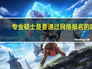专业硕士是要通过网络报名的吗