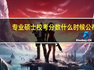 专业硕士校考分数什么时候公布
