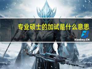 专业硕士的加试是什么意思