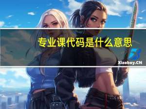 专业课代码是什么意思