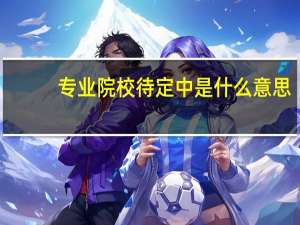 专业院校待定中是什么意思