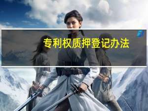 专利权质押登记办法