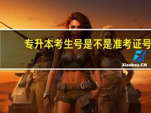 专升本考生号是不是准考证号