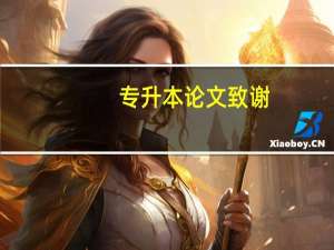 专升本论文致谢