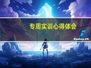 专周实训心得体会