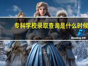 专科学校录取查询是什么时候