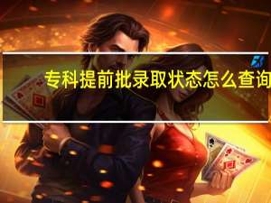 专科提前批录取状态怎么查询