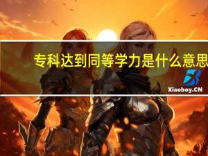专科达到同等学力是什么意思
