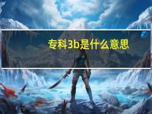 专科3b是什么意思