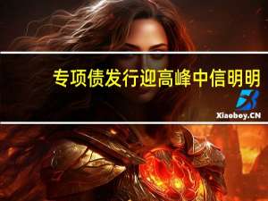专项债发行迎高峰中信明明：8-9月单月发行量或超六千亿