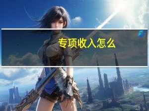 专项收入怎么