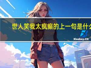 世人笑我太疯癫的上一句是什么