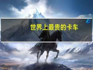 世界上最贵的卡车