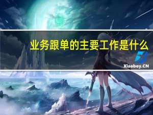 业务跟单的主要工作是什么