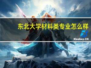 东北大学材料类专业怎么样