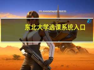 东北大学选课系统入口（东北大学选课系统）