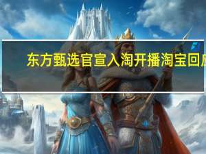 东方甄选官宣入淘开播 淘宝回应：多平台经营是必然