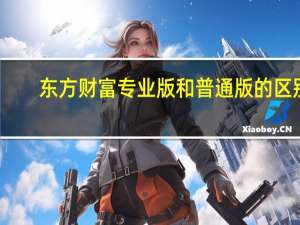东方财富专业版和普通版的区别（东方财富专业版下载）