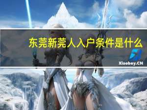 东莞新莞人入户条件是什么