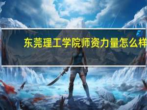 东莞理工学院师资力量怎么样