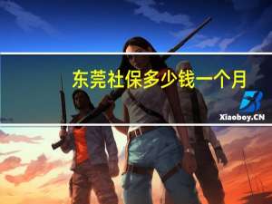 东莞社保多少钱一个月