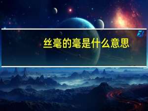 丝毫的毫是什么意思